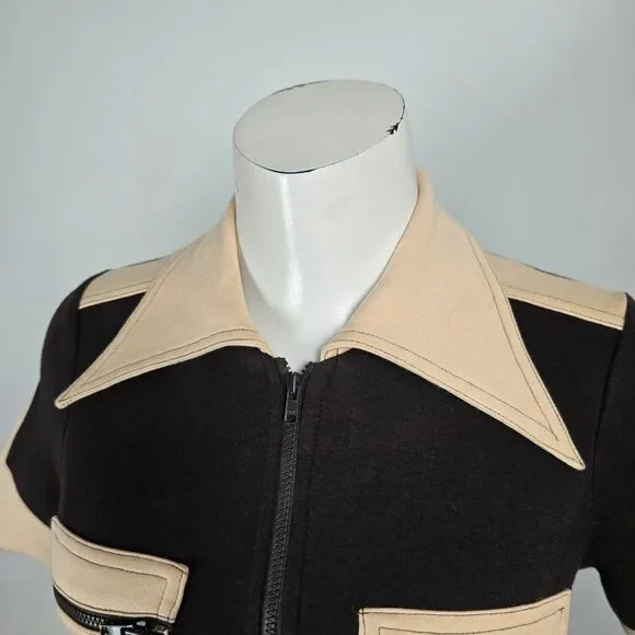 The Hippie Shake Brown Flare Leg Jumpsuit Size 6 - Picture 3 of 12